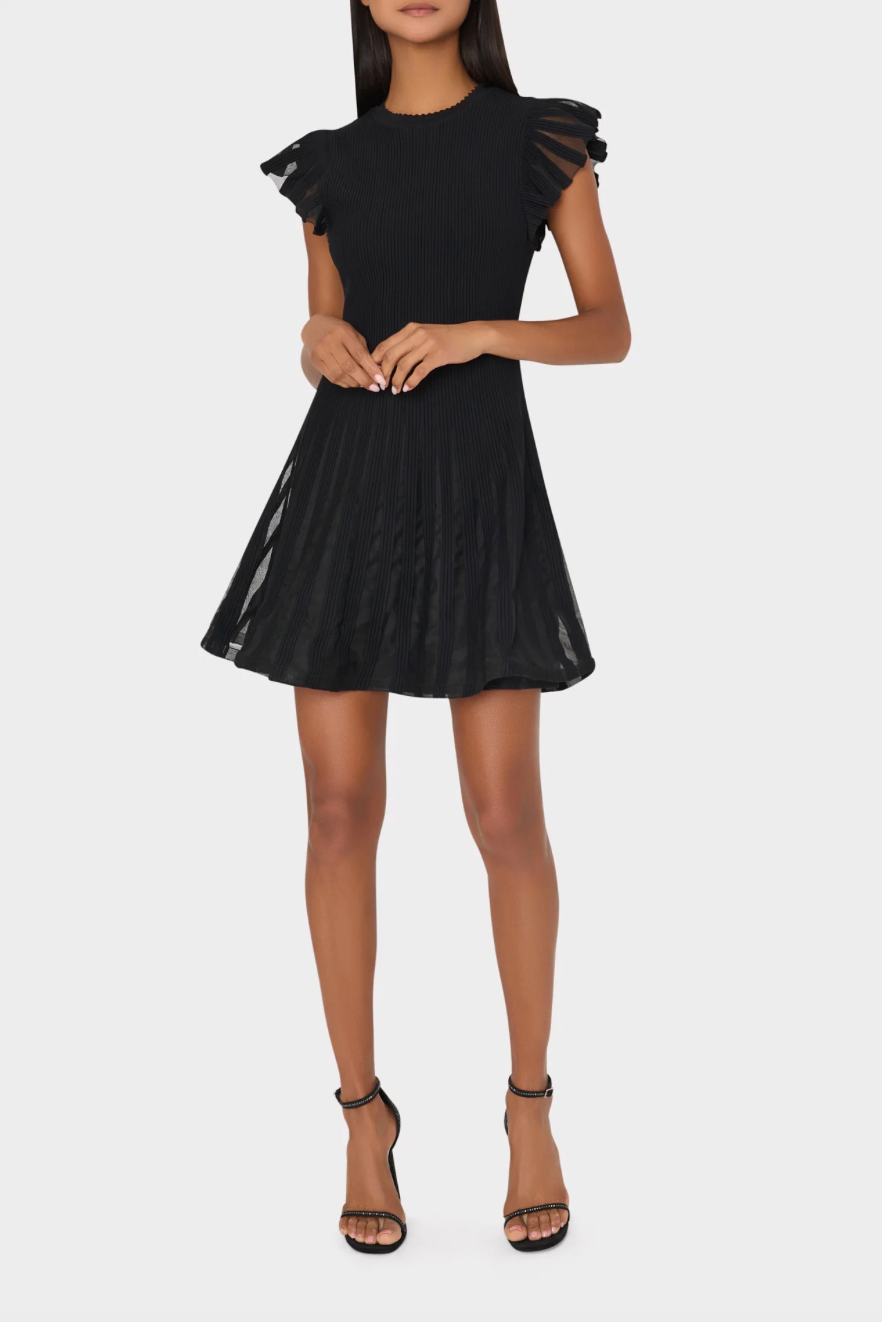 flutter sleeve knit dress Tan Waffle Knit Dress with Flutter Sleeve 1X