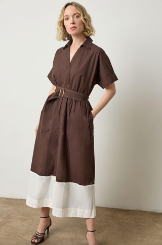 Collared Maxi Shirt Dress - Espresso