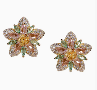 Lotus Bloom Crystal Statement Studs