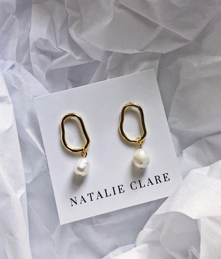 Abstract Pearl Earring