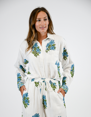 Millie Blouse in Blue Hydrangea