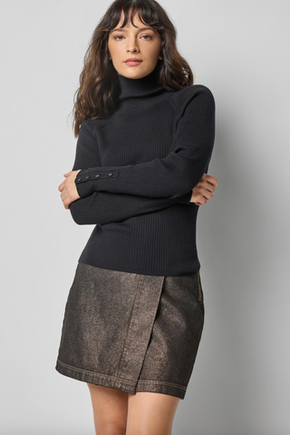 Slim Rib Turtleneck - Black