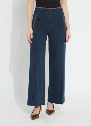 Angelica Hi Waist Pintuck Denim in Indigo