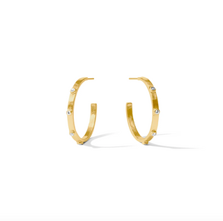 Crescent Stone Hoop in Cubic Zirconia in Medium