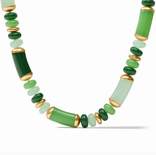Amalfi Statement Necklace in Gold & Acrylic Green
