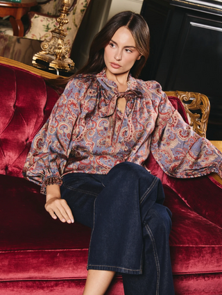Riley Top in Lucent Lights Print