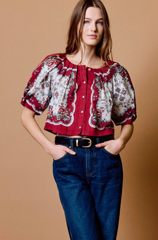Sylvia Top in Virelle Print