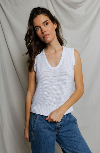Peggy Tank Sweater in White