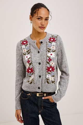 Millie Sweater in Grey Floral