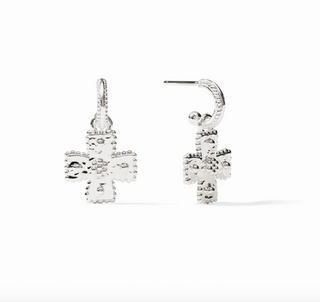 Malta Canterbury Hoop & Charm Earring - Silver