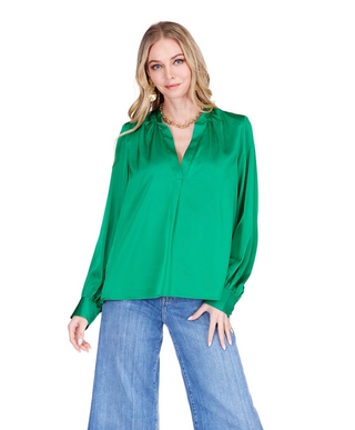 Placket V-Neck - Evergreen