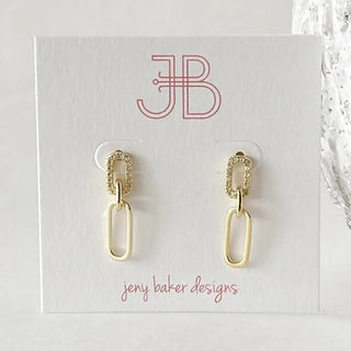 Cz Chain Post Earrings