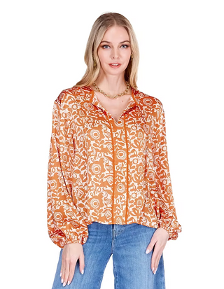 Trimmed Top - tangerine Tango