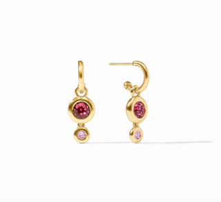 Rainbow Duo Hoop & Charm Earring - Pink Dawn