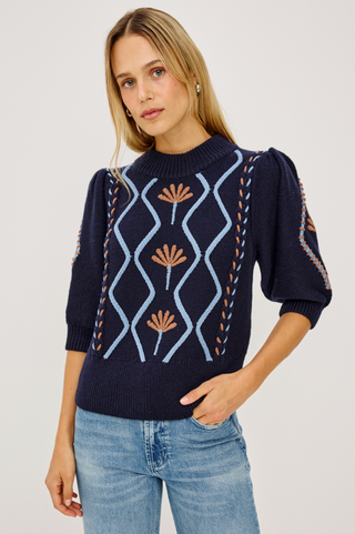 Addy Top in Floral Cables