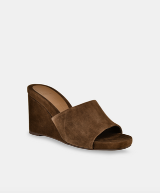 Holta Wedge in Brown Suede