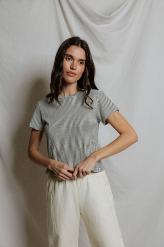Vivian in Natural/Black Stripe