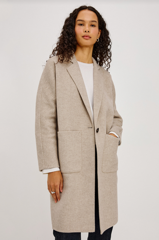 Everest Coat in Oat Herringbone
