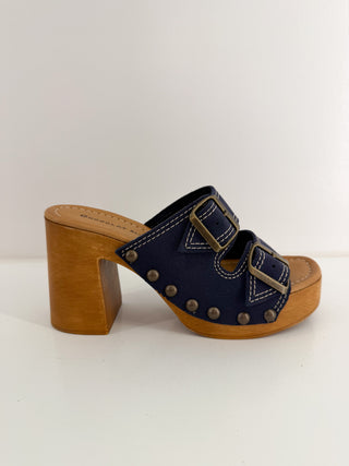 Mega Heel in Jean Suede