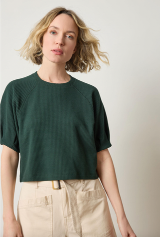 Pleated Sleeve Top - Spruce