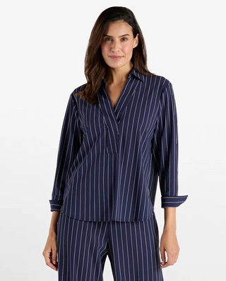 Francine Top in Navy Stripe