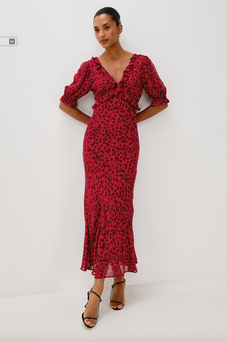 Annmarie Dress - Carmine Daisies