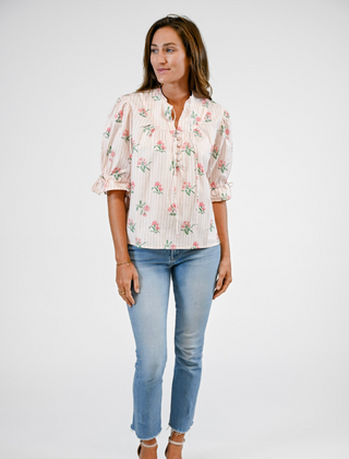 Mia Blouse in Garden Stripes