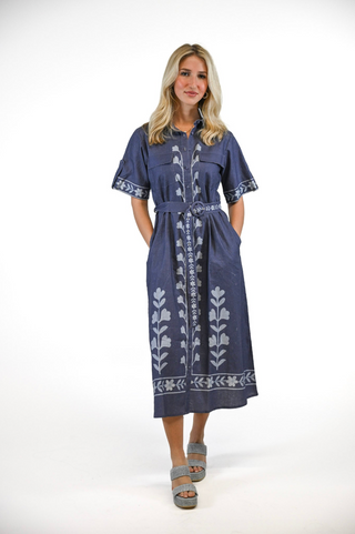 Penelope Dress in Midnight Tulip