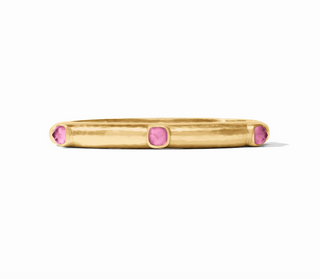 Catalina Hinge Bangle - Iridescent Tourmaline Pink