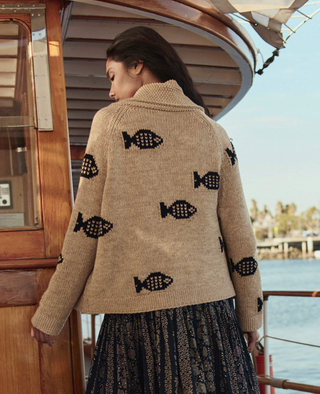 The Swimming Fish Lodge Cardigan in Natural