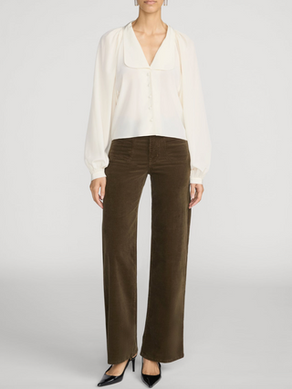 Le Slim Palazzo Modernist Pocket Cord in Rich Military