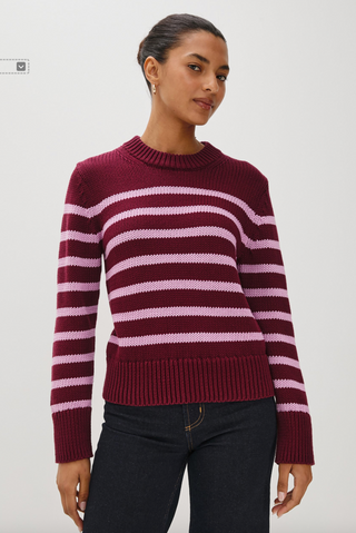 Alise Sweater - Mulberry Stripe