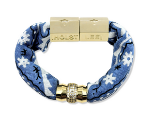 Warm Weather Bandana Bracelet in Denim