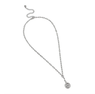 Medallion Paperclip Lariat - Sterling Silver