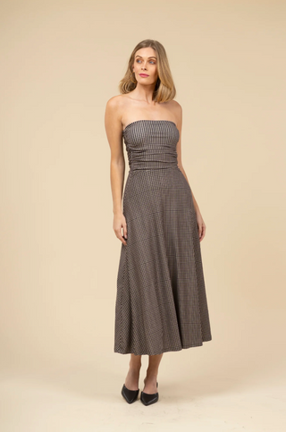 Gloria - Black & Beige Gingham
