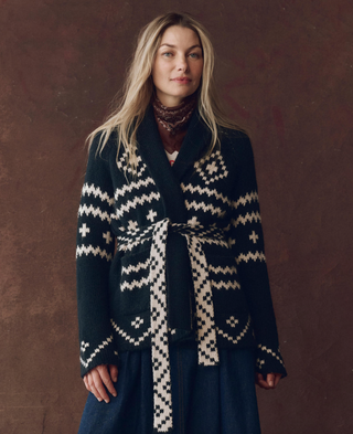 The Reversible Shepherd Cardigan - Navy & Cream