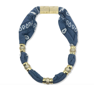 Warm Weather Bandana Necklace in Denim