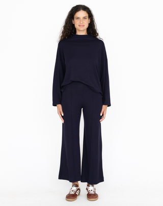 Sweater Knit Wide Leg Pant in Black