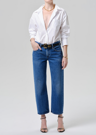 Faye Vintage Straight 30in in Azure Blue