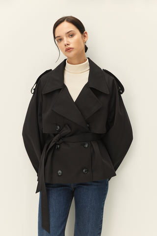 Eleanor Croppe Coat in Black
