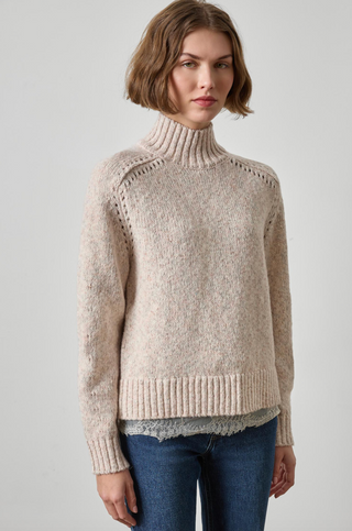 Lace Trim Pullover Sweater in Gardenia