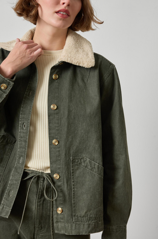 Washed Twill Pleat Back Jacket