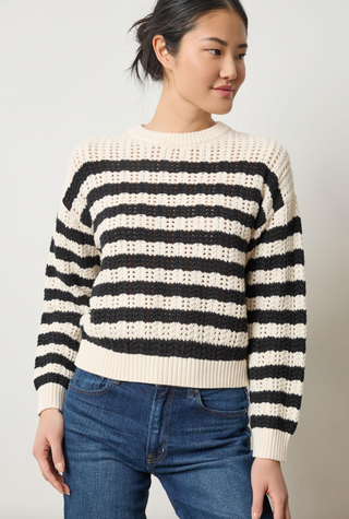 Stitch Stripe Sweater - Ivory/Black