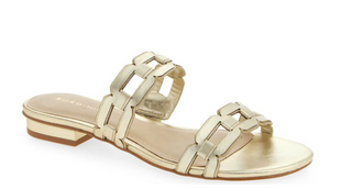 Cassy Sandal in Gold Leather