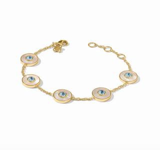 Colette Circle Delicate Bracelet in Chalcedony Blue