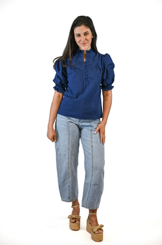 Ellie Blouse in Navy Peony