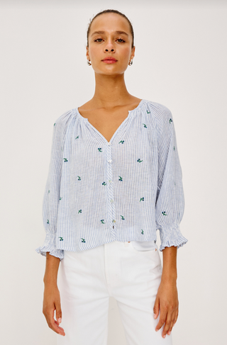 Mariah Top in Bluebell Embroidery
