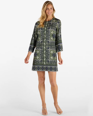 Renata Dress in Palace Tapestry Loden