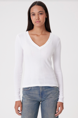 Long Sleeve V Neck W/ Buttons
