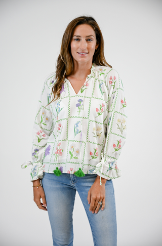 Chloe Blouse in Botanical Library